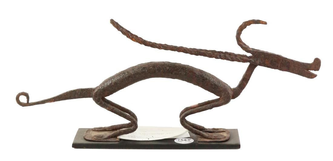 STYLE OF FEMALE TY-WARA TOTEM FIGURE - WOOD: Property of Lynn University to benefit the Library Renovation Fund To be sold subject to no reserve STYLE OF Female Ty-wara Totem Figure- of full female antelope figure made of hand-forged iron in sim