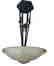 ART DECO MULLER FRERES FROSTED GLASS & IRON FIXTURE