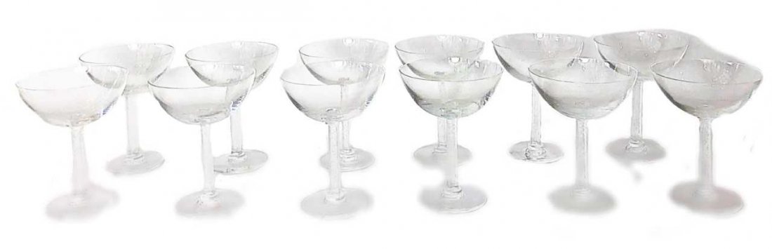 LALIQUE FRANCE, 20TH CENTURY, TWELVE GLASSES (1 of 3)