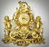 LARGE LOUIS XV STYLE GILT BRONZE MANTLE CLOCK