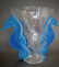 Lalique - Paris , France "Seahorse" Crystal Vase - 2