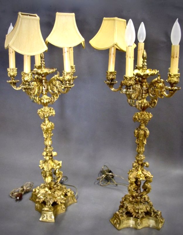 PR. OF LOUIS PHILIPPE GILT BRONZE FIVE-LIGHT CANDELABRA (1 of 8)