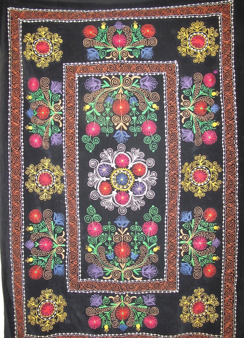 CENTRAL ASIAN EMBROIDERED SUZANI, UZBEKISTAN: Property of Lynn University, Sold to Benefit the Library Renovation Fund