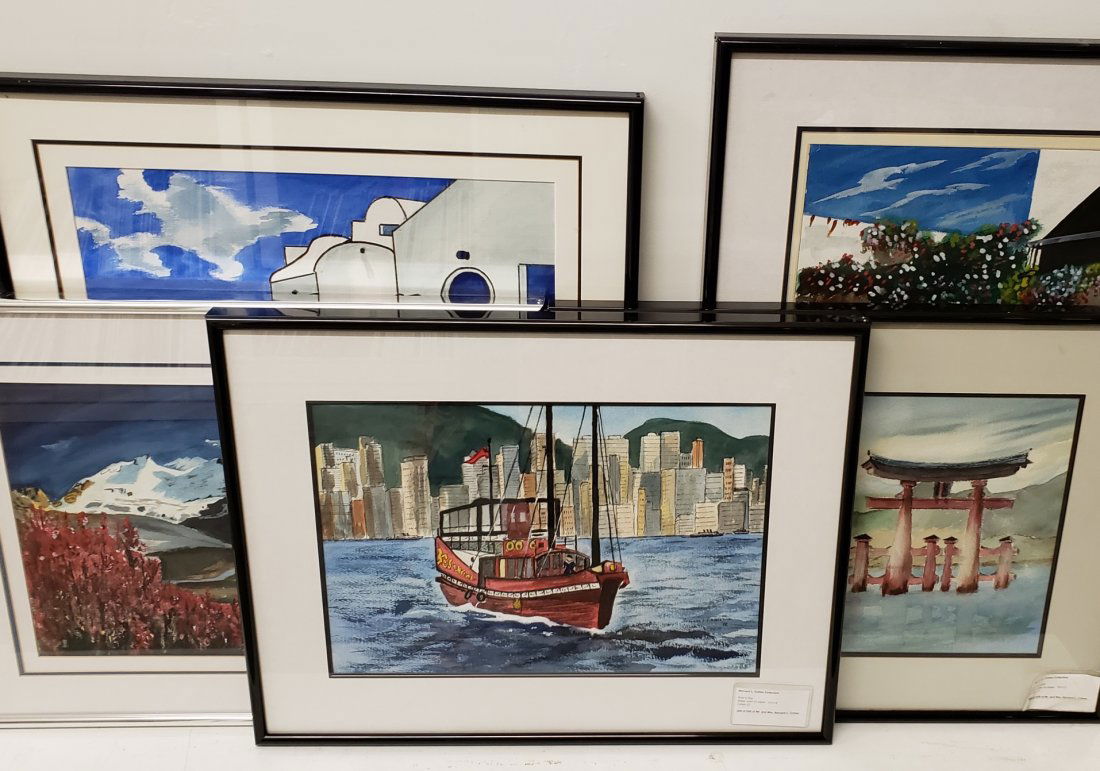 BERNARD COHEN, FIVE LANDSCAPES, WATERCOLOR ON PAPER: Property of Lynn University, Sold to Benefit the Library Renovation Fund