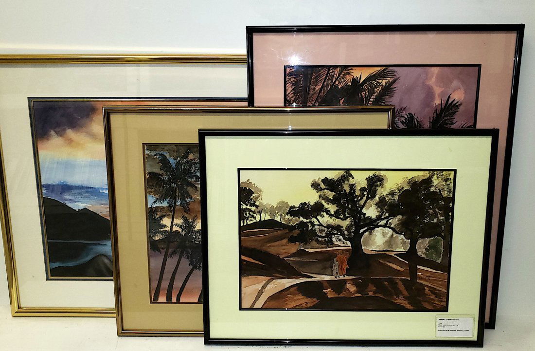 BERNARD COHEN, FOUR LANDSCAPE WATERCOLORS: Property of Lynn University, Sold to Benefit the Library Renovation Fund