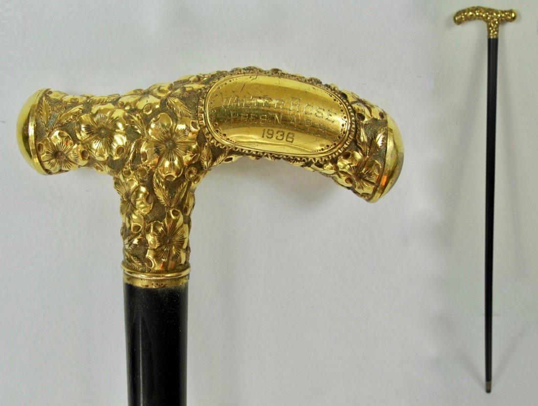 A 14kt gold  Mounted Walking Stick (1 of 5)