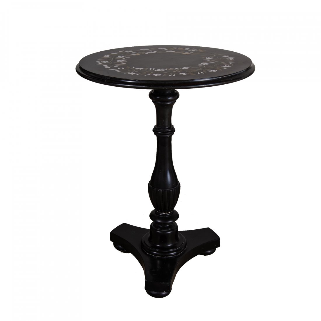 Fine Black Marble & Pietra Dura Side Table (1 of 6)