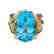 Gold, Blue Topaz and Diamond Ring