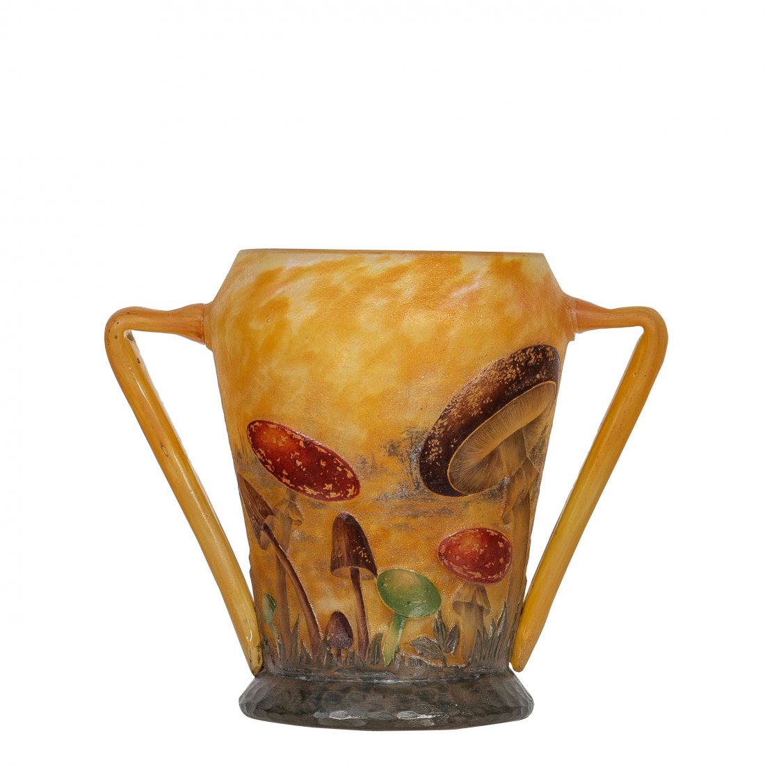 A Daum Nancy enameled cameo glass mushroom vase (1 of 9)