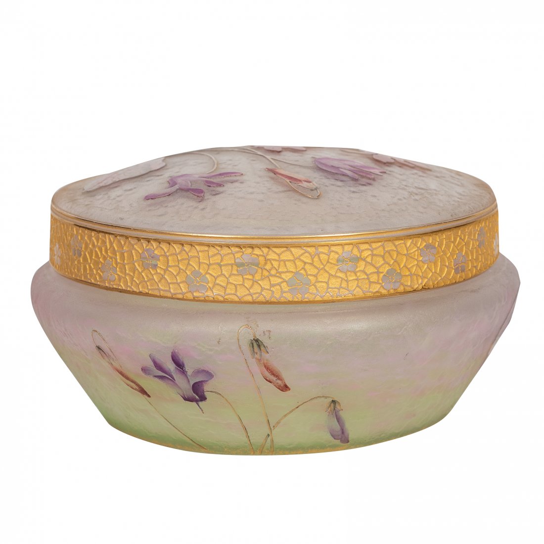 Daum Nancy Enamelled and Cameo Glass Box and Cover (1 of 3)