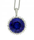 TANZANITE AND DIAMOND PENDANT