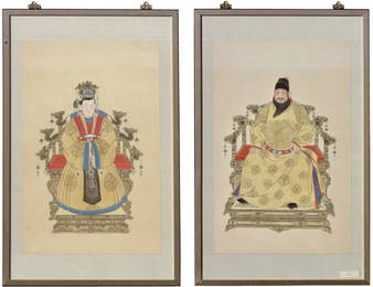 Portraits of A Ming Dynasty Emperor and Empress