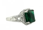 Platinum, Emerald and Diamond Ring