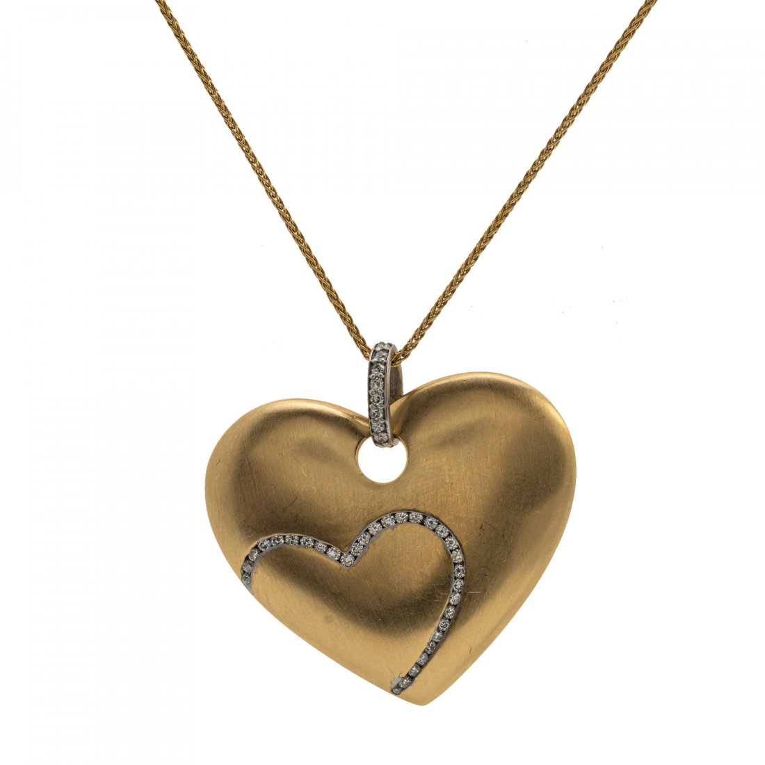 14k Gold and Diamond Heart Pendant Necklace (1 of 4)