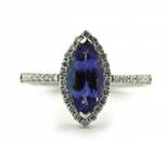 18K White Gold Tanzanite and Diamond Ring