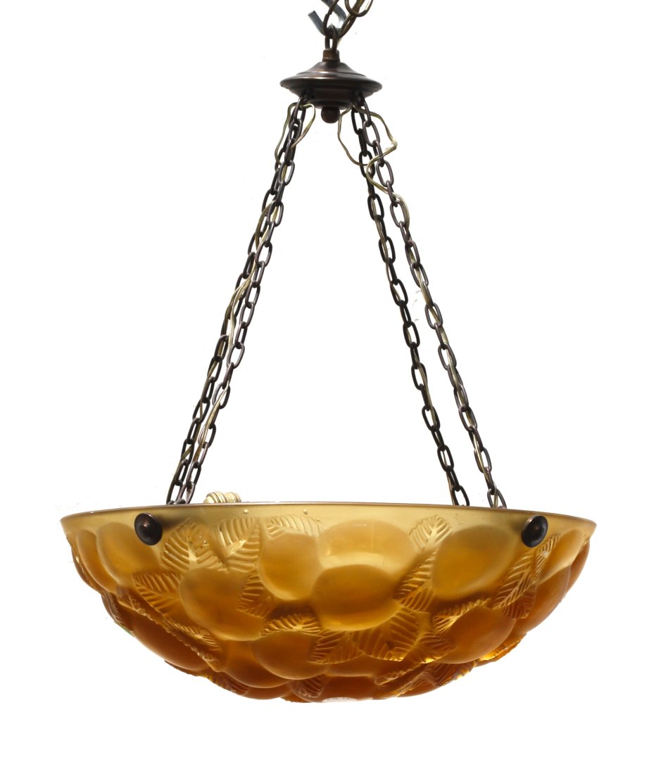 R. Lalique Amber Glass Plafonnier (1 of 10)