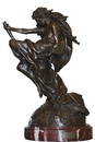 Rare and Important French Patinated Bronze, LA SORCIERE, Circa 1850