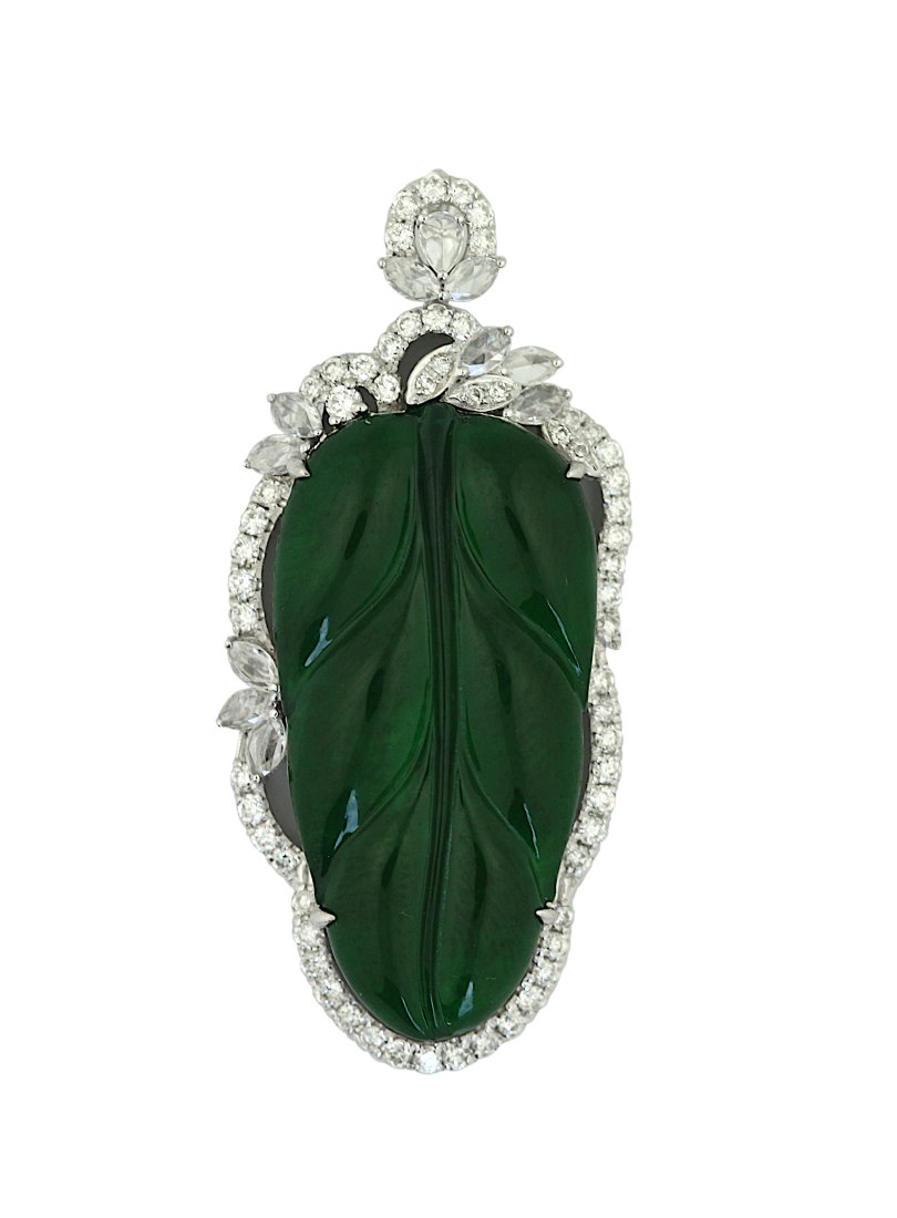 Jadeite and Diamond Pendant (1 of 5)