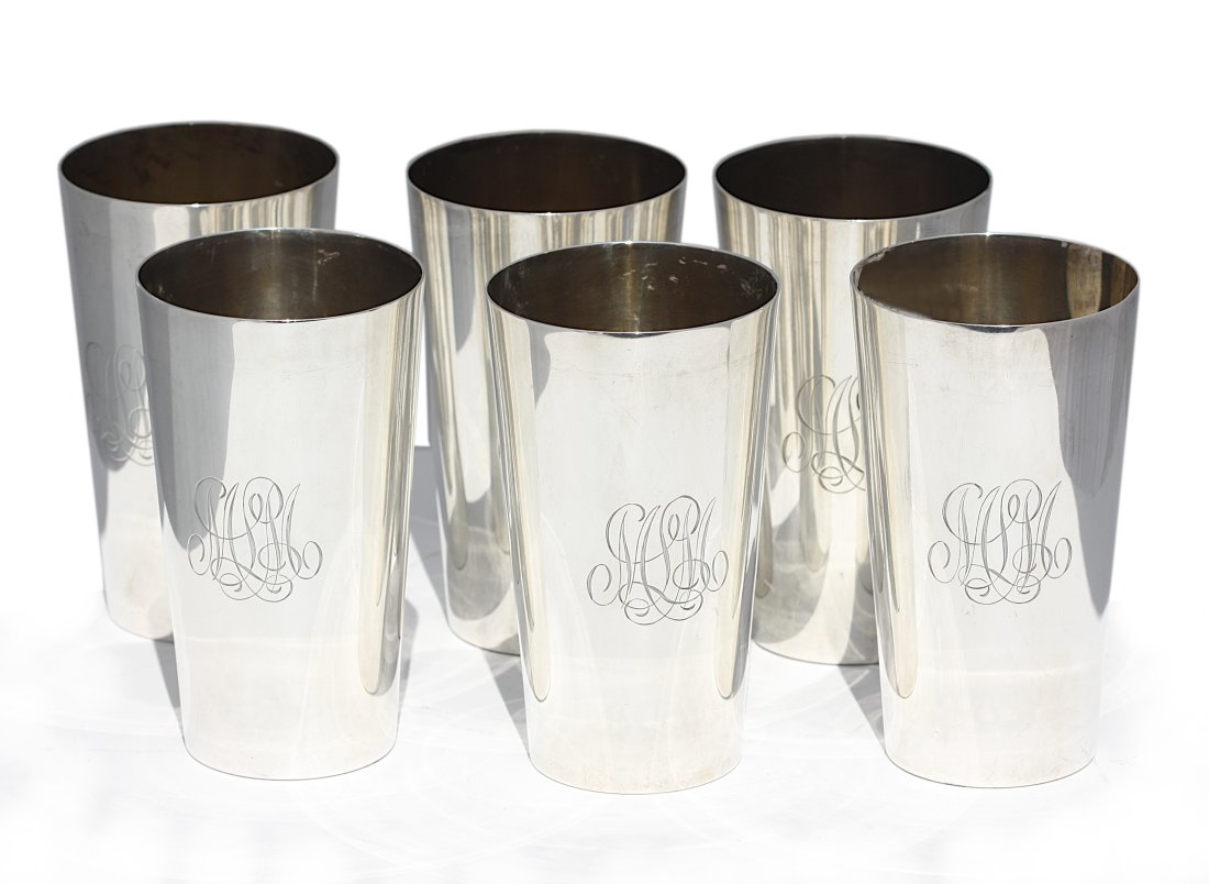 Set of Six American Sterling Silver "Julup" Tumblers (1 of 8)