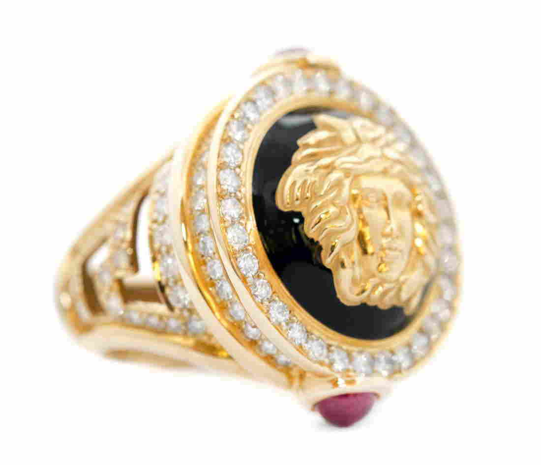Versace logo enamel ring Clearance