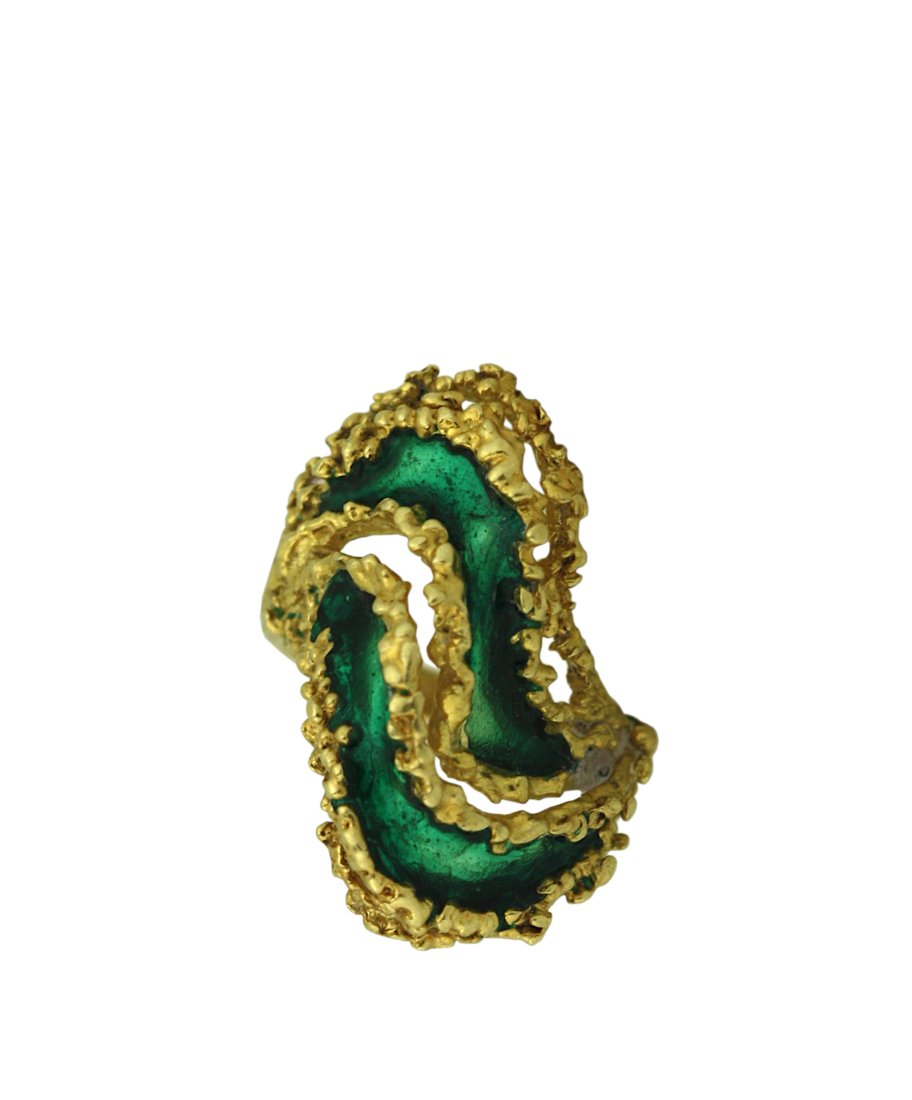 Gold and Enamel Abstract Ring (1 of 4)