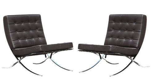 Pair of Barcelona Chairs, After Mies Van der Rohe