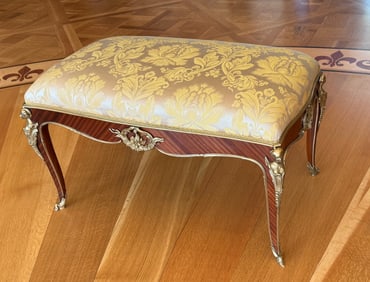 Louis XV Style Gilt Bronze Mounted Mahogany Piano Bench