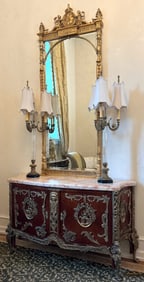 Louis XV Style Marble Top Bronze Mounted Amaranth Commode