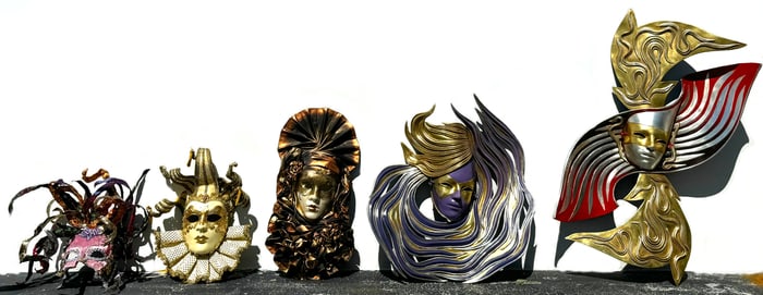 Five Venetian Carnival Masks