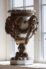 Pair of Large and Impressive Bronze Mtd. Earthenware Vases