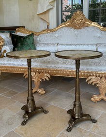 Pair of French Mother-of-Pearl and Bronze Gueridons