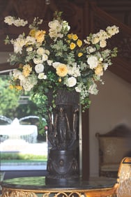Empire Style Patinated Mixed Metal Figural Centerpiece