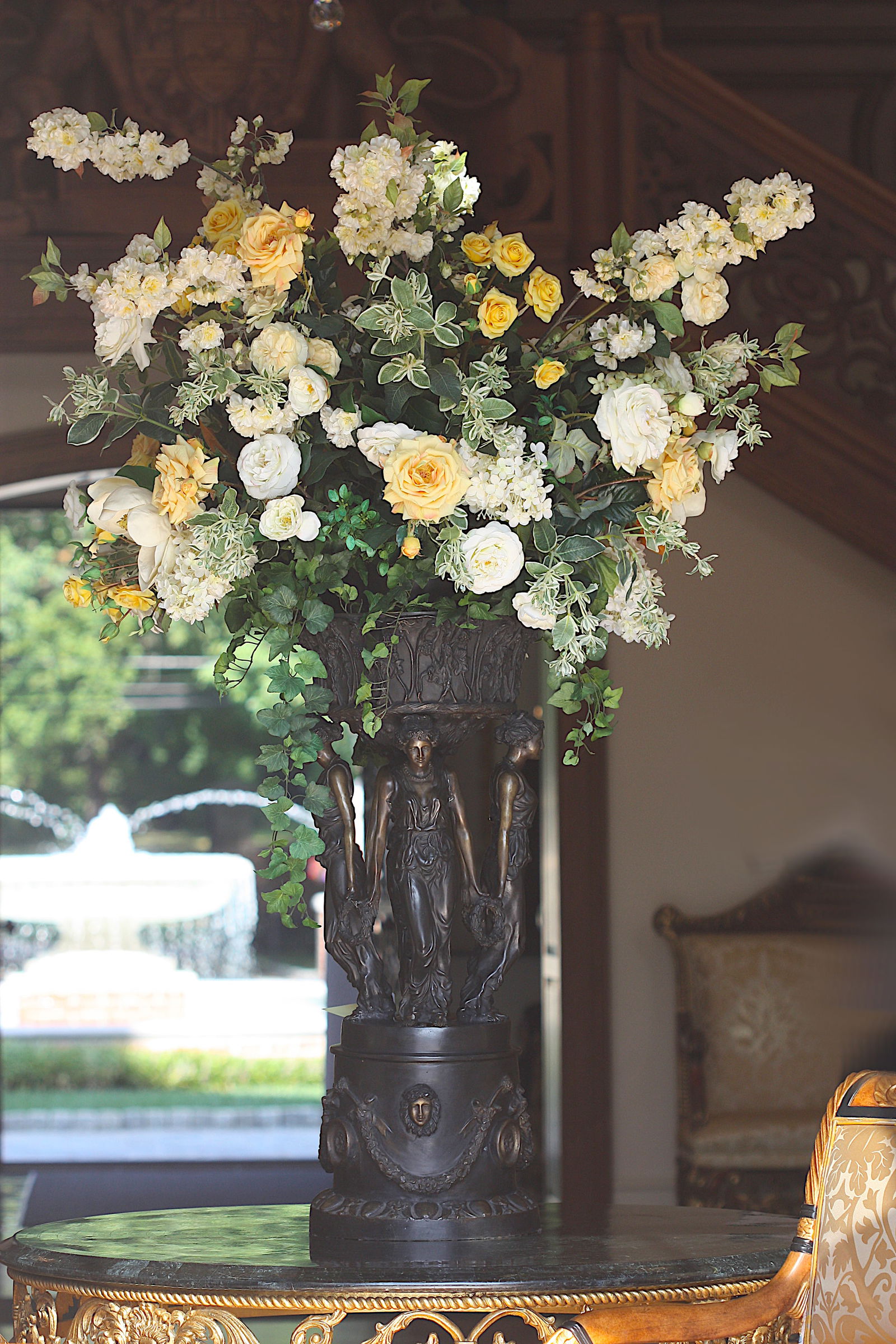 Empire Style Patinated Mixed Metal Figural Centerpiece (1 of 14)