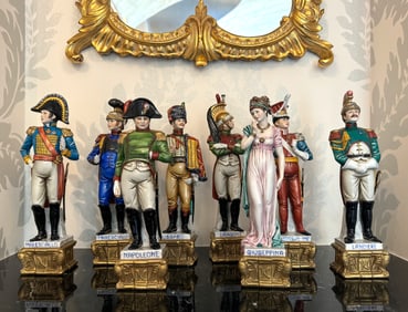 Eight Capo di Monte Porcelain Figures of Military Personnel