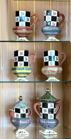 Group of Six Mackenzie Childs Earthenware Table Items
