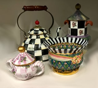 Group of Four Mackenzie Childs Table Items