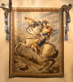 Napoleonic Tapestry of Napoleon on Horseback Crossing The Alps