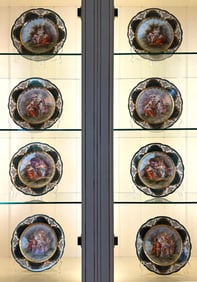 Set of Twelve Vienna Painted Porcelain Plates and Platter