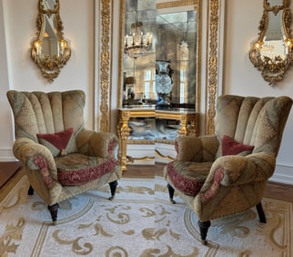 Pair of Oversized English Inspired Armchairs
