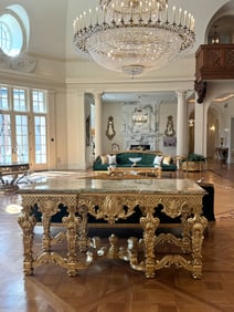 Impressive French Regency Style Onyx Top Giltwood Center Table