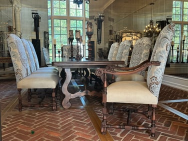 Baroque Style Dining Table & Eight Baroque Style Chairs