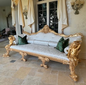 Large & Impressive George III Style Giltwood Settee