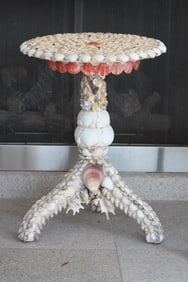 Contemporary Shell-Mounted Tripod Table