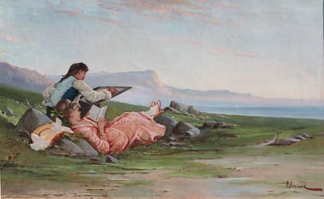 Painting: Manuel Valencia (American, 1856-1935) Painting