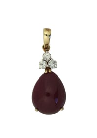 Sterling Silver Gold Plated Ruby Pendant