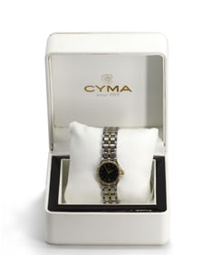 Cyma Stainless Steel 18K Yellow Gold Watch, Swiss made