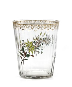 Emile Galle Parcel Gilt and Enamel Glass