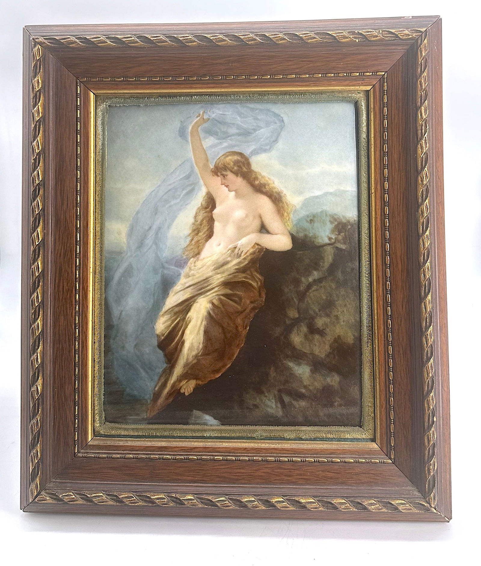 Continental Painted Porcelain Plaque, framed (1 of 4)