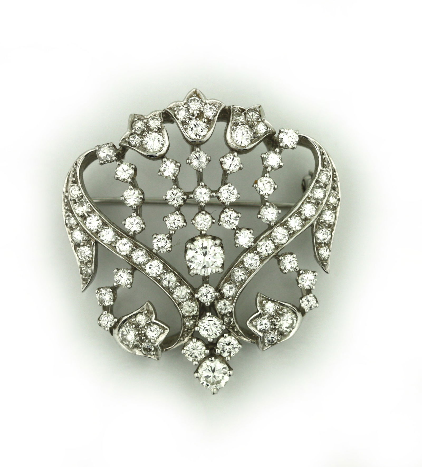 Exquisite Platinum and Diamond Brooch (1 of 6)