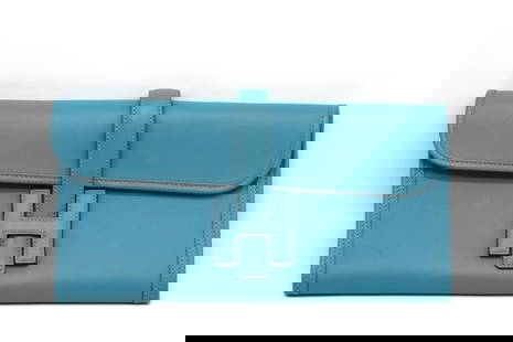Hermes Jige Elan 29 Clutch Swift Aqua Leather: Hermes Jige Elan 29 Clutch Swift Aqua Leather 2019 Collection, H logo, flap and pull-through closure Height 6 in., Width 11.25